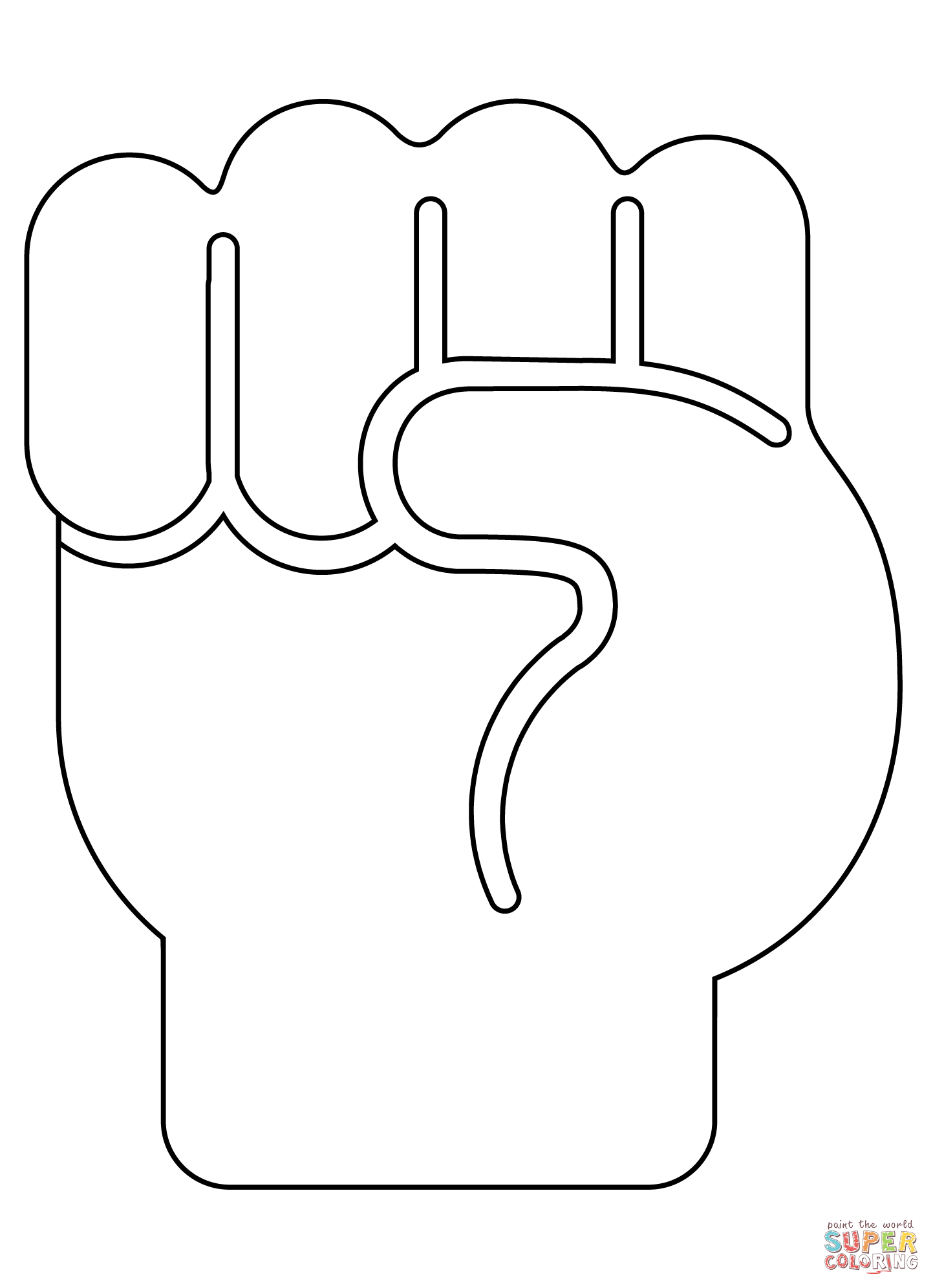 Ausmalbild emoji mit erhobener faust ausmalbilder kostenlos zum ausdrucken