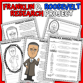 President franklin d roosevelt unit study biography research coloring page