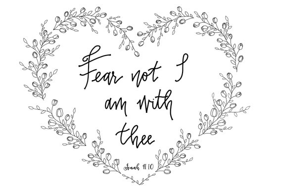 Printable coloring pages fear not i am with thee