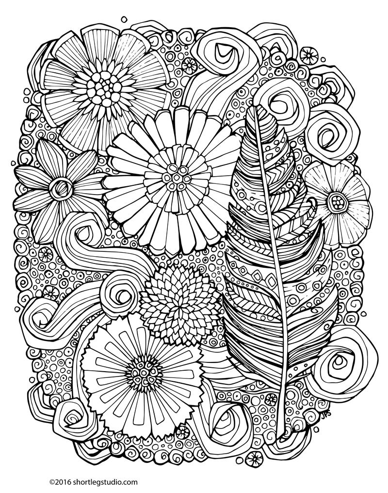Meditative coloring sheets â short leg studio