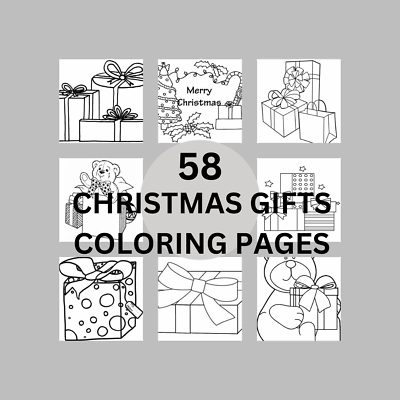 Christmas gift digital downloadable activity coloring pages kids children