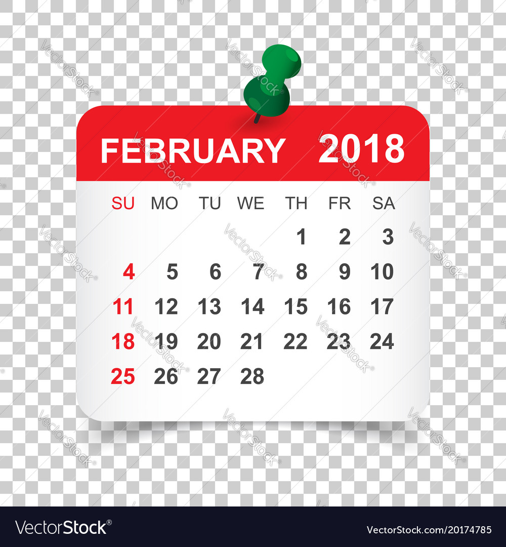 February calendar sticker design royalty free vector