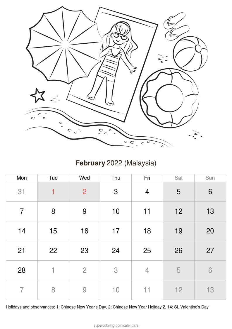 February calendar