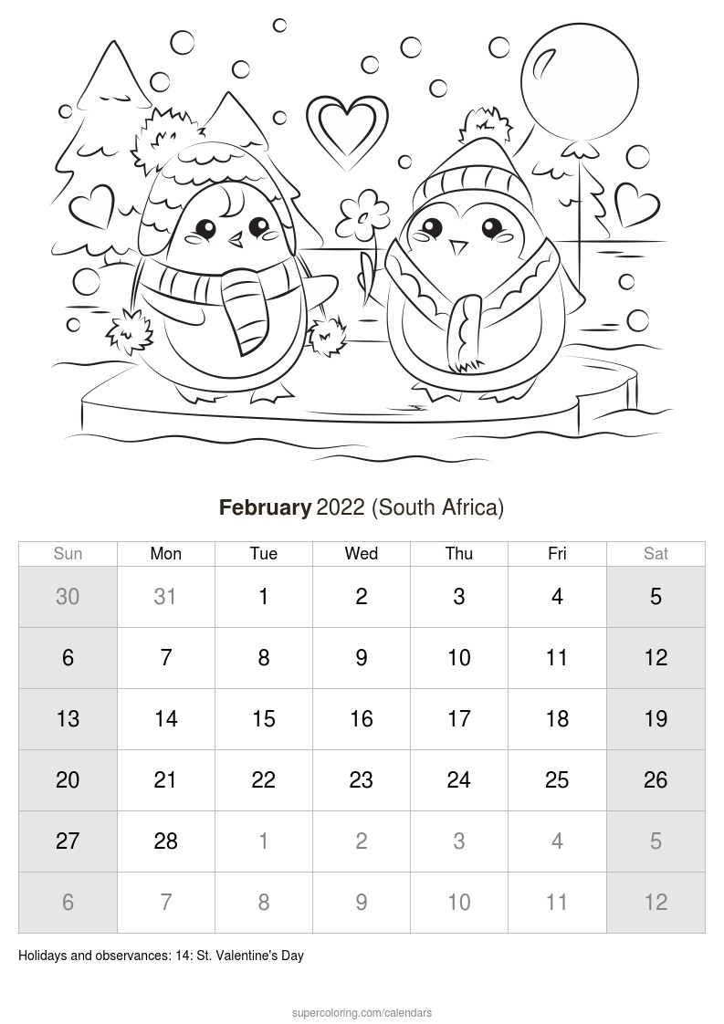 February calendar