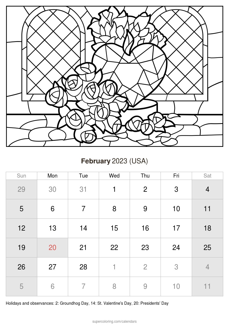 February calendar