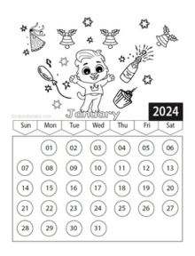 Coloring pages calendar