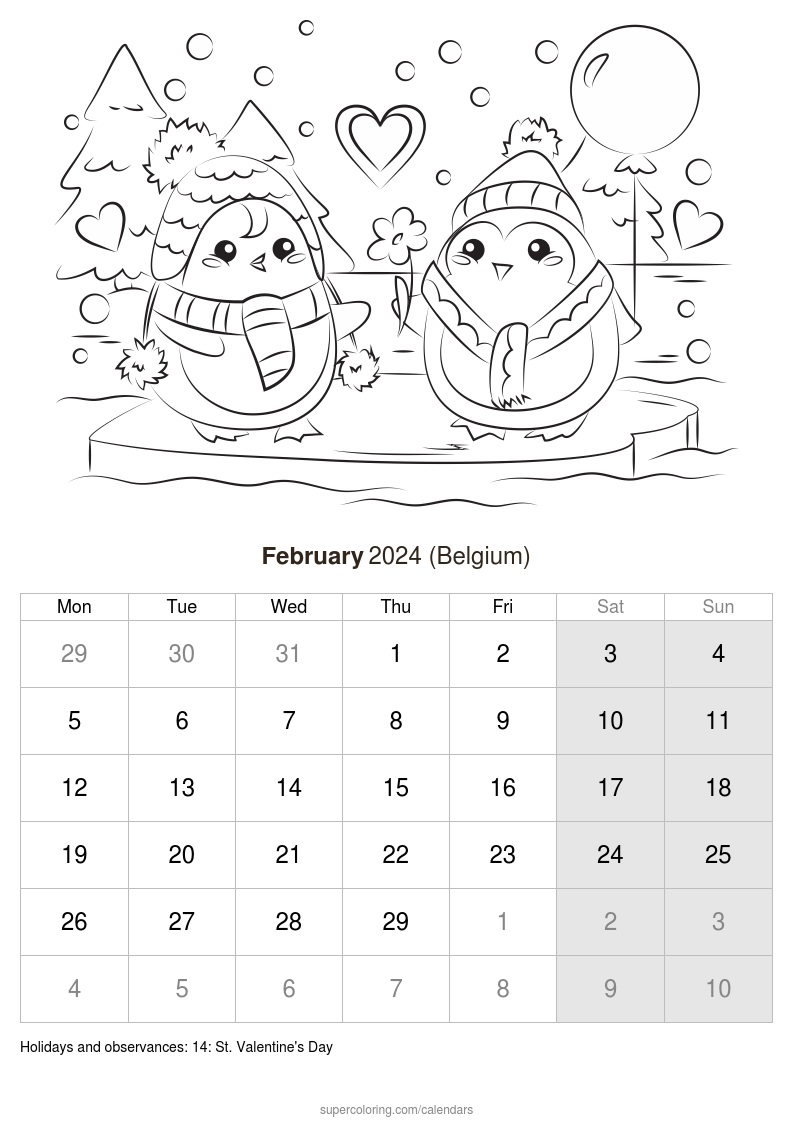 February calendar