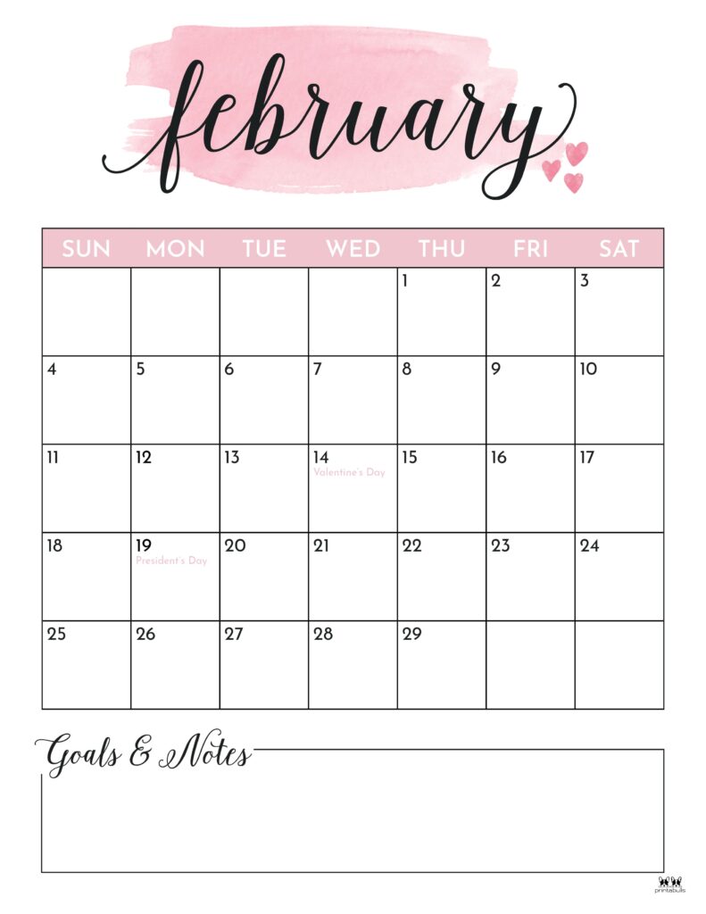 February calendars
