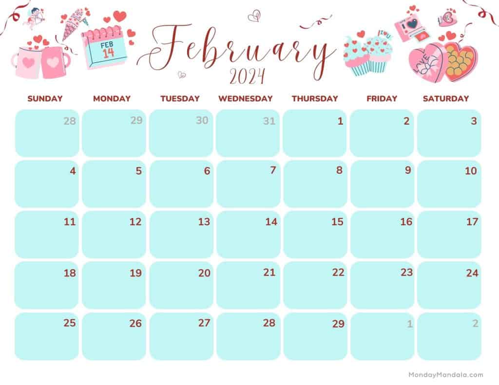 February calendars free pdf printables
