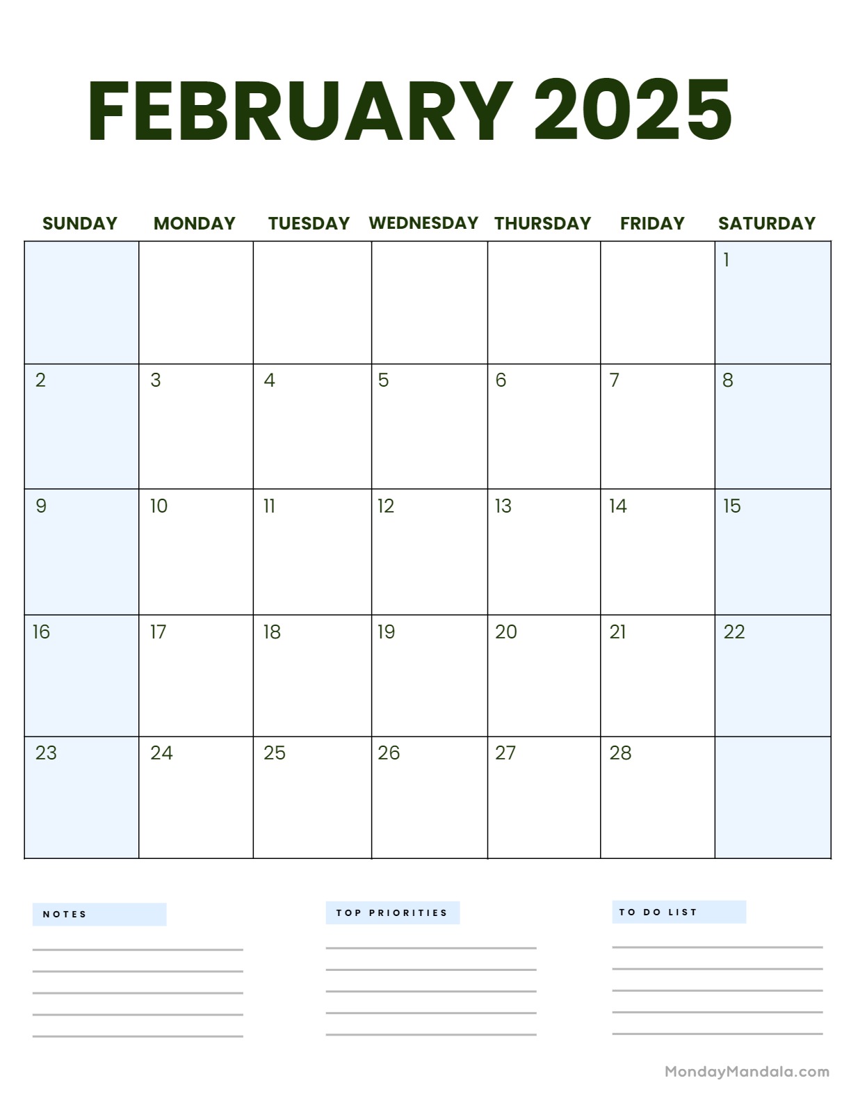 February calendar free pdf printables