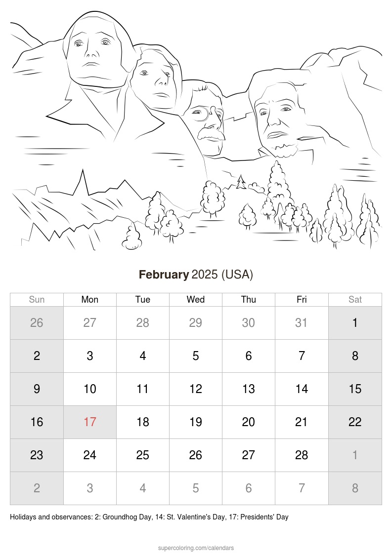 February calendar