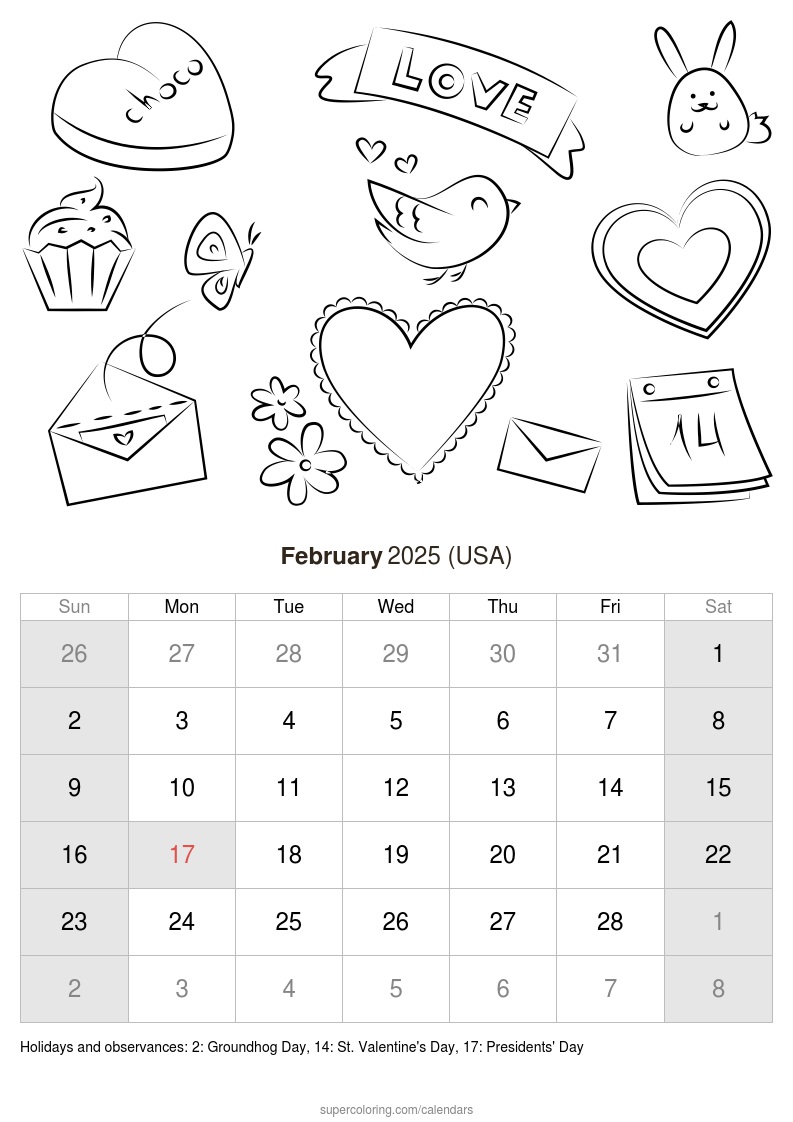 February calendar