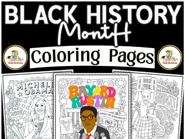 Black history month coloring pages i african american history coloring sheets teaching resources