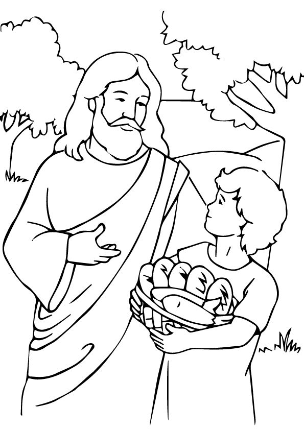 Feeding of the coloring page sunday school coloring pages bible coloring pages bible coloring