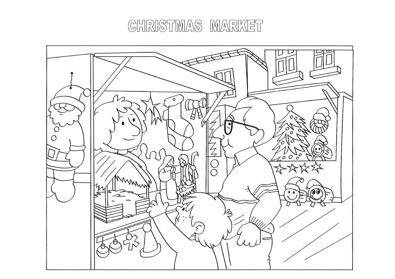 Once upon a time in europe christmas coloring pages from catalonia