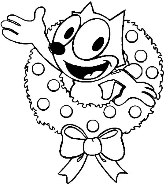 Felix the cat playing guitar coloring page
