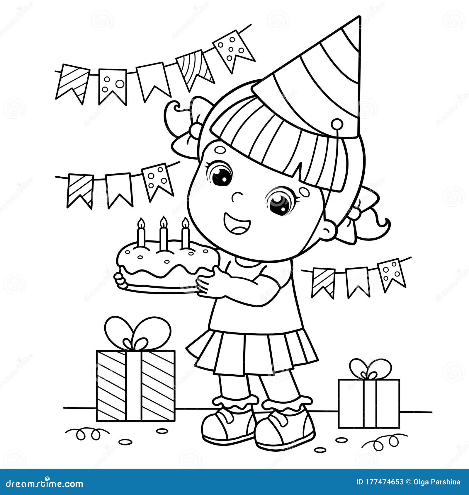 Coloring birthday stock illustrations â coloring birthday stock illustrations vectors clipart