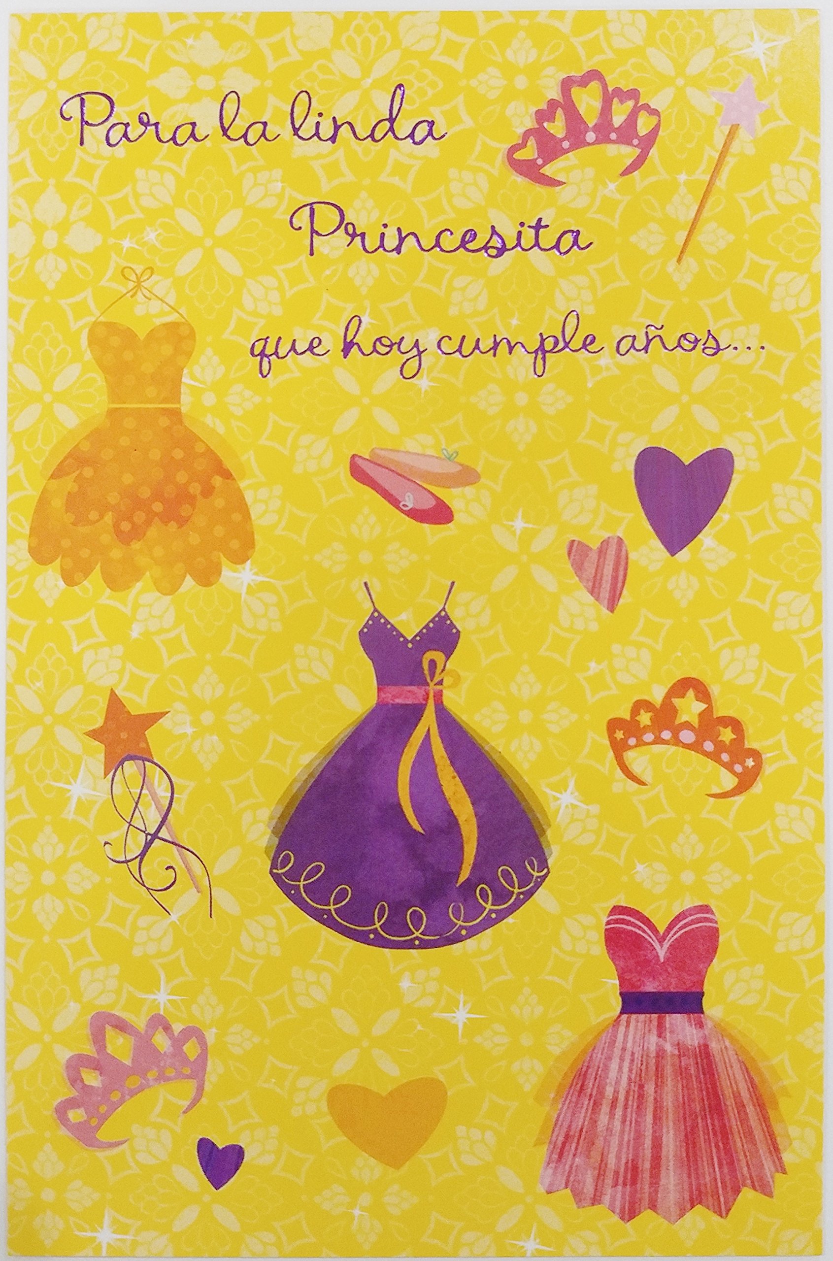 Feliz cumpleanos para la linda princesitahappy birthday little princess greeting card for girl in spanish office products