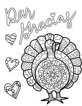 Accion de gracias coloring pages tpt