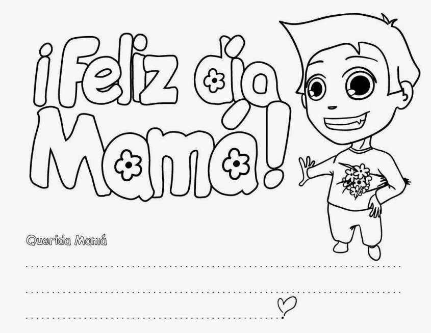 Dibujos del dãa de la madre para colorear en el colegio para imprimir