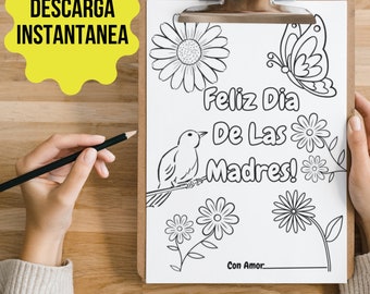 Feliz dia de las madres mothers day printable kids coloring printable page printable coloring in spanish