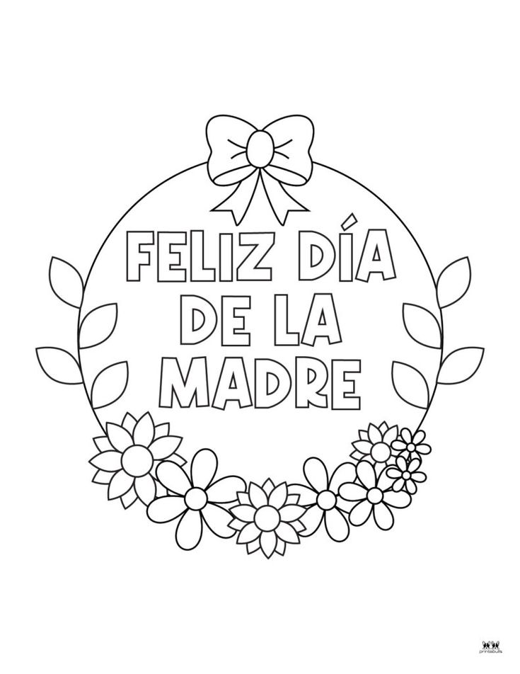 Happy mothers day spanish coloring page