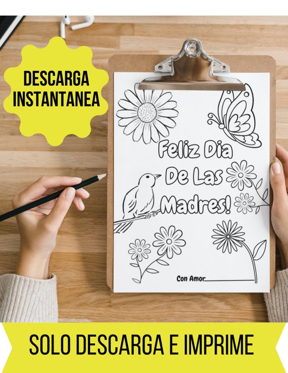 Feliz dia de las madres mothers day printable kids coloring printable page printable coloring in spanish
