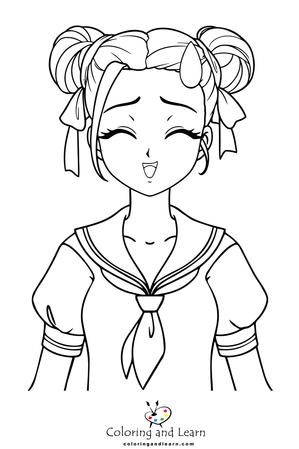 Anime girl coloring pages
