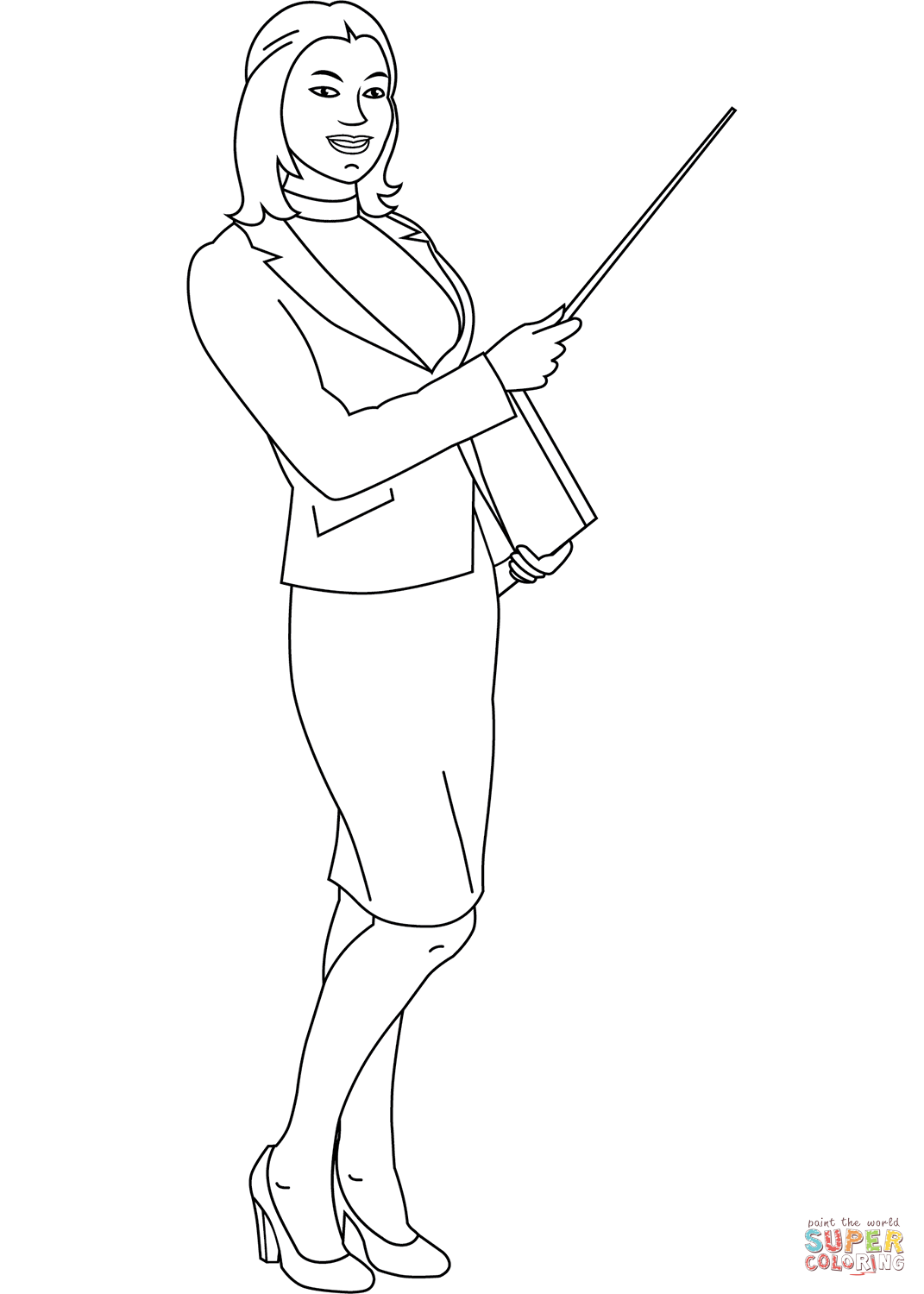 Teacher coloring page free printable coloring pages