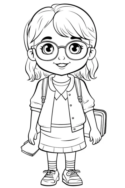 Teacher black white coloring pages kids simple lines cartoon style stock photo by george