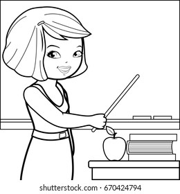 Teacher teaching class vector black white stock vector royalty free