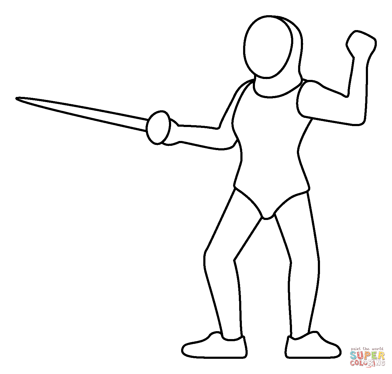 Person fencing emoji coloring page free printable coloring pages