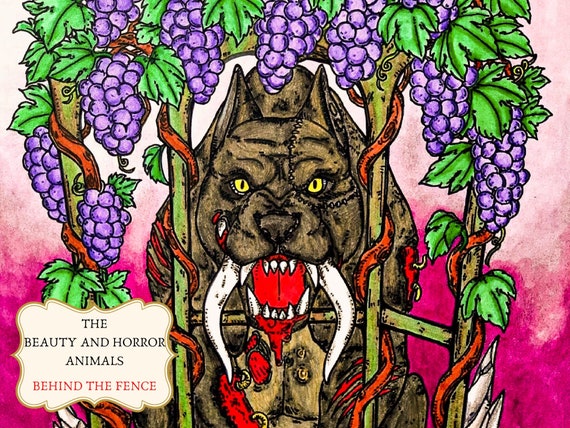 Behind the fence printable coloring page instant download pdfpng adult coloring book for stress relieving for relaxation