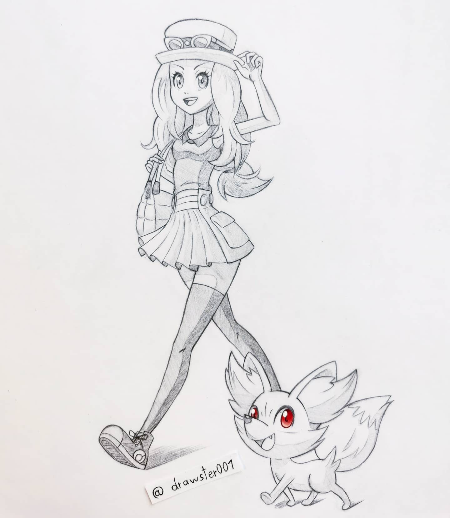 Drawster on x ð serena and her fennekin âï serena pokemonserena pokemon fanart animegirl httpstcoqkomgkyn x