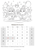 Ecuador printable calendars super coloring