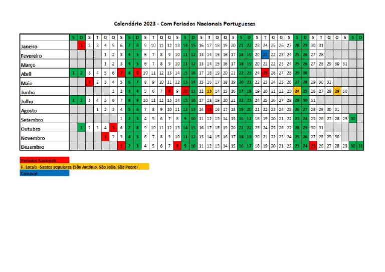 Calendario feriados portugal pdf