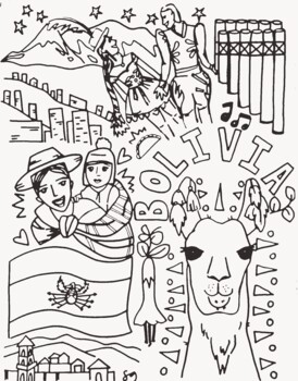 Bolivia coloring sheet by coloring with grines tpt