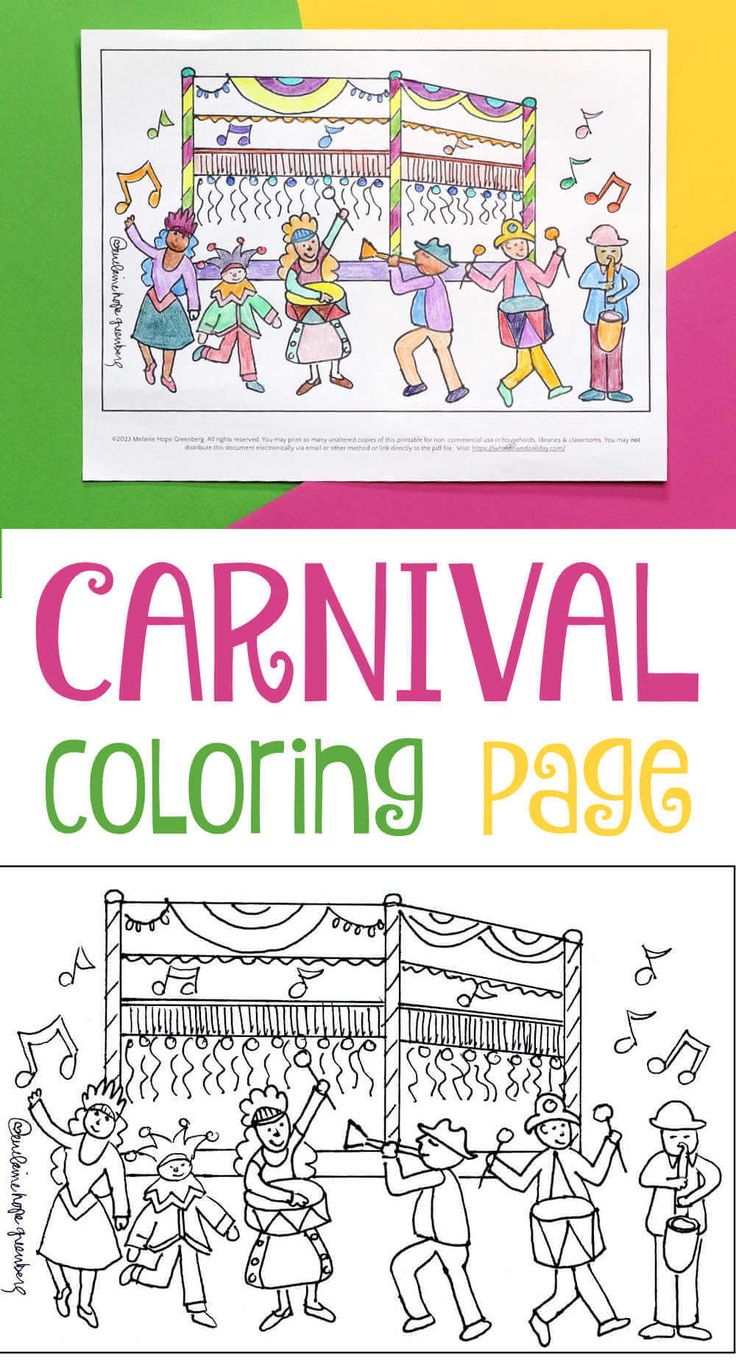 Festive carnival coloring page in coloring pages color carnival