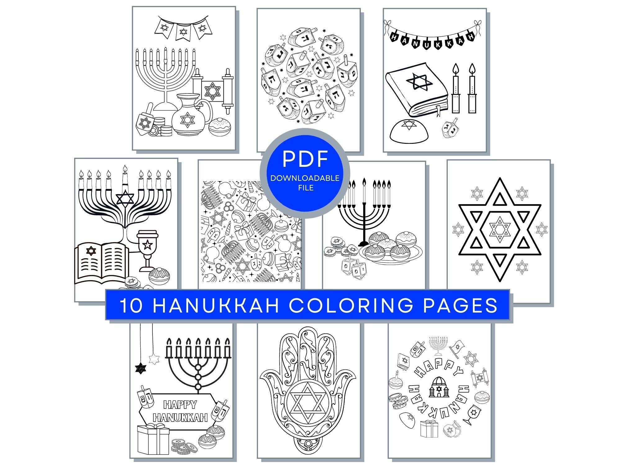 Pãginas para colorear de hanukkah para niãos imprimibles de hanukkah pãginas para colorear judãas pãgina para colorear de judaica pãginas para colorear de las festividades judãas