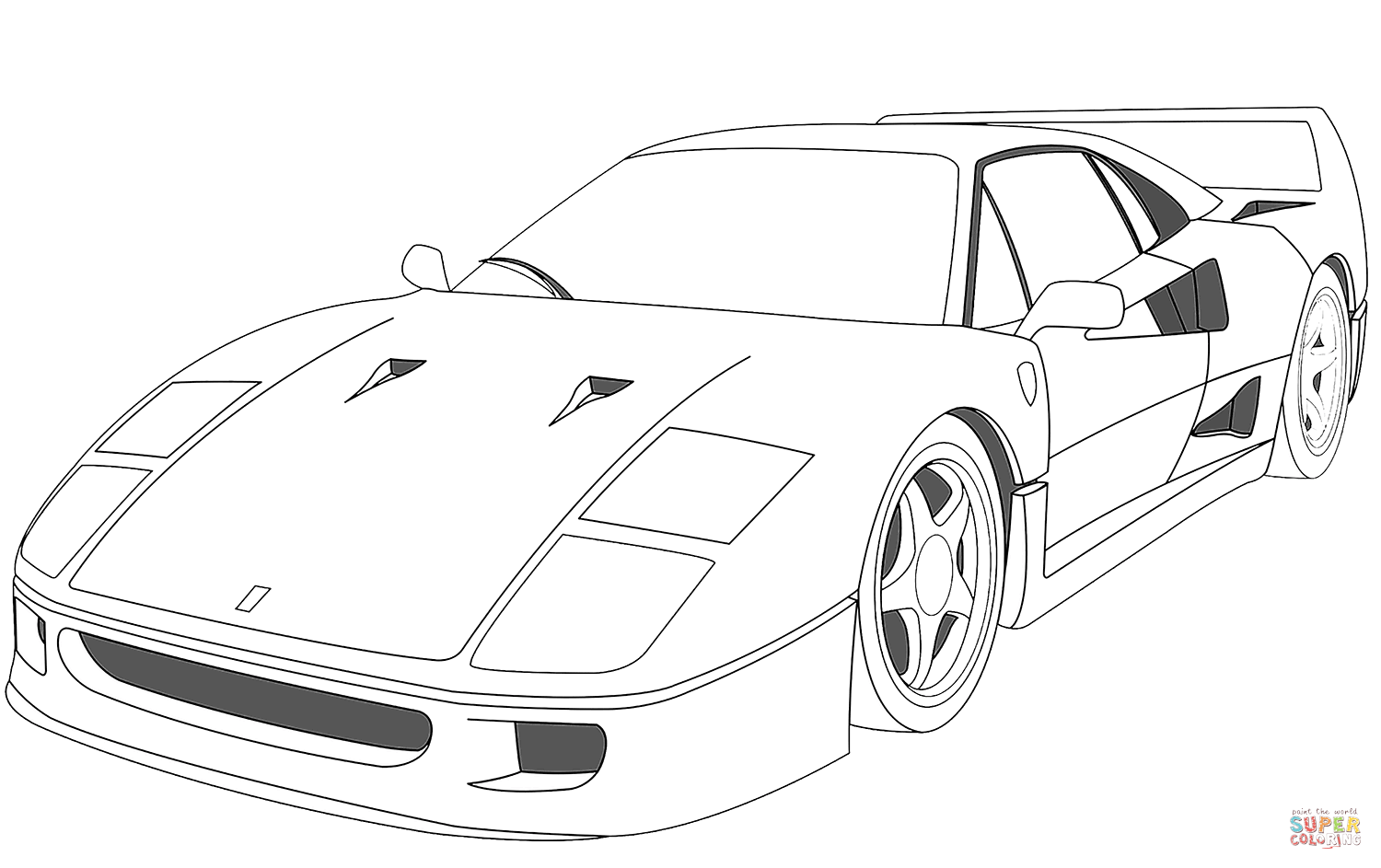 Ferrari f coloring page free printable coloring pages