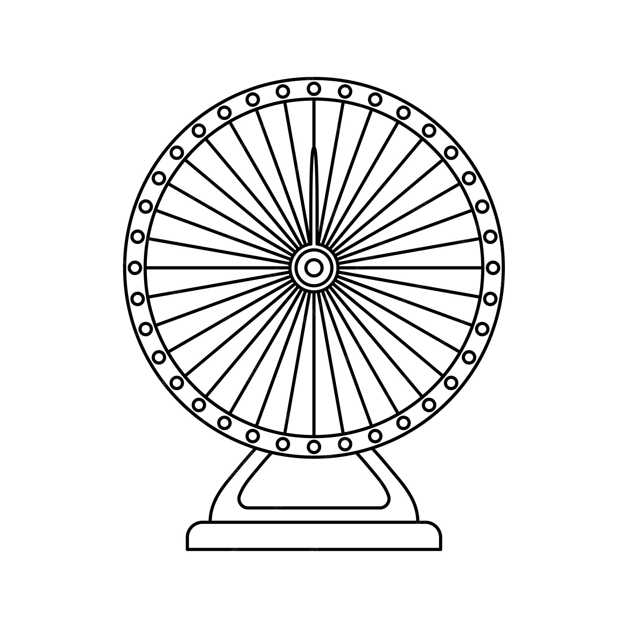 Premium vector coloring page with fortune wheel for kids