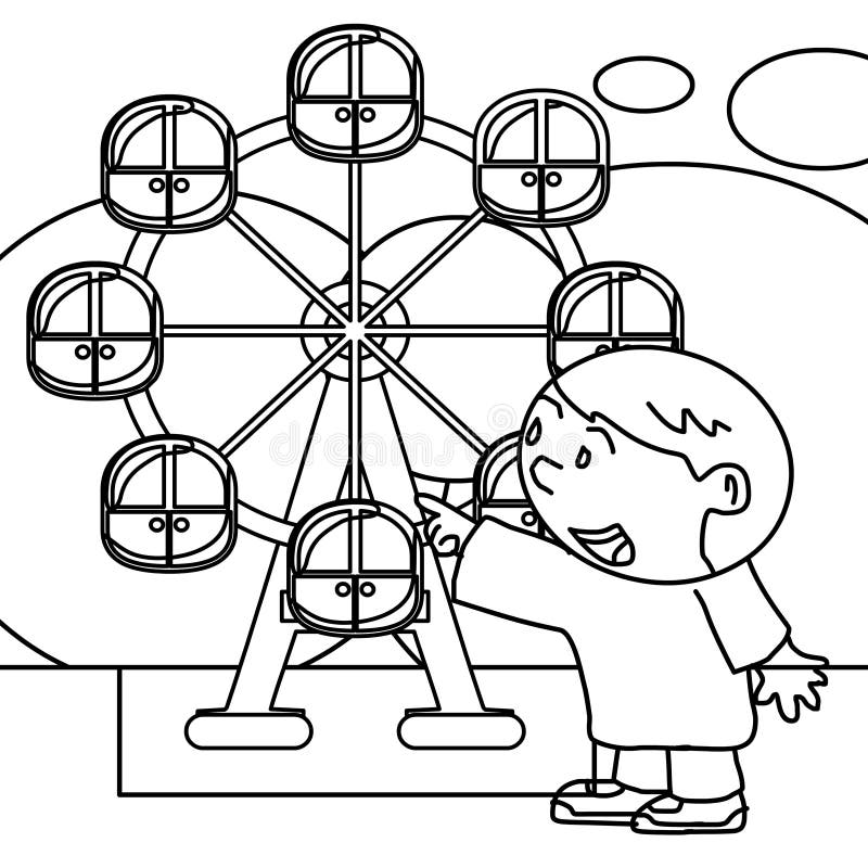 Ferris wheel coloring stock illustrations â ferris wheel coloring stock illustrations vectors clipart