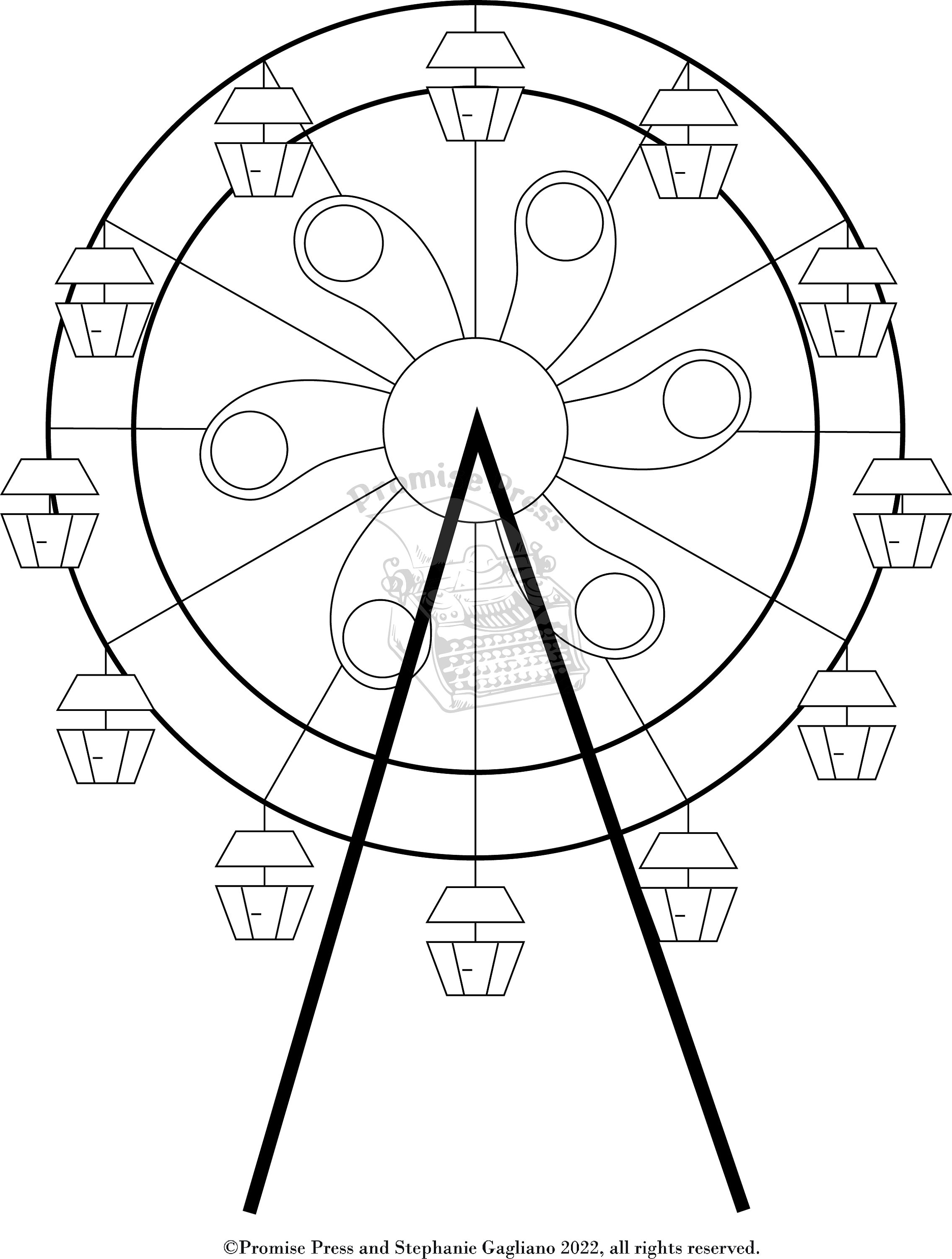 Crushing it ferris wheel coloring page for debt tracking or self