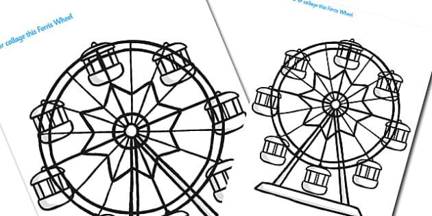 Large seaside themed ferris wheel louring template