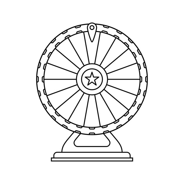 Premium vector coloring page with fortune wheel for kids