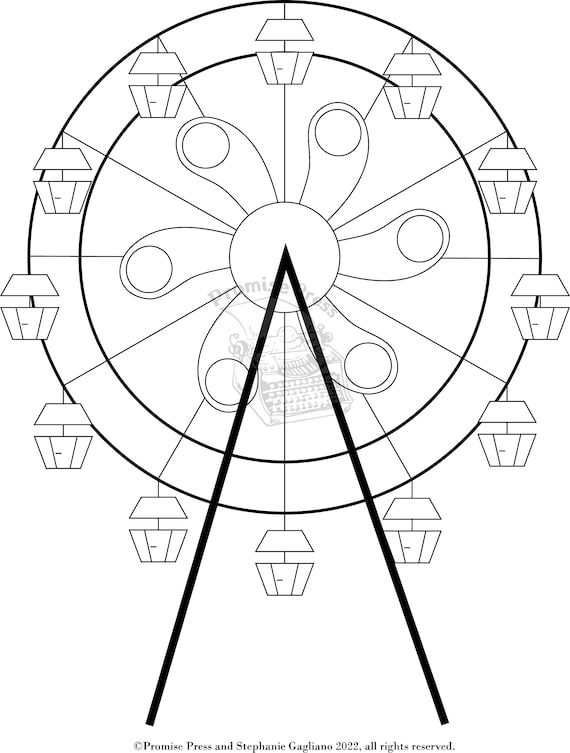 Crushing it ferris wheel coloring page for debt tracking or self