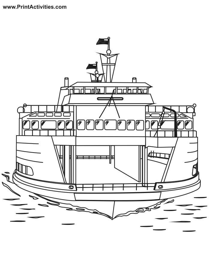 Ferry coloring page front view of ferry coloring pages coloring sheets for kids coloring for kids