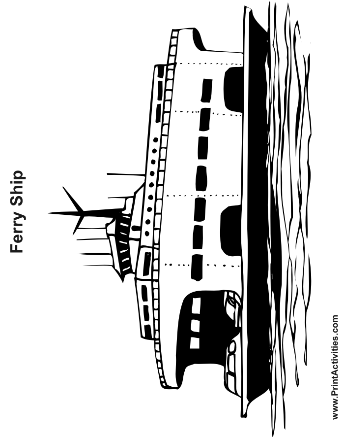 Ferry coloring page side view of ferry