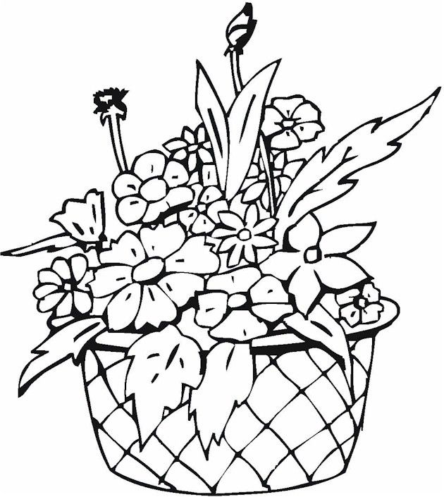 Vase pottery coloring page bird coloring pages flower sketches flower coloring pages