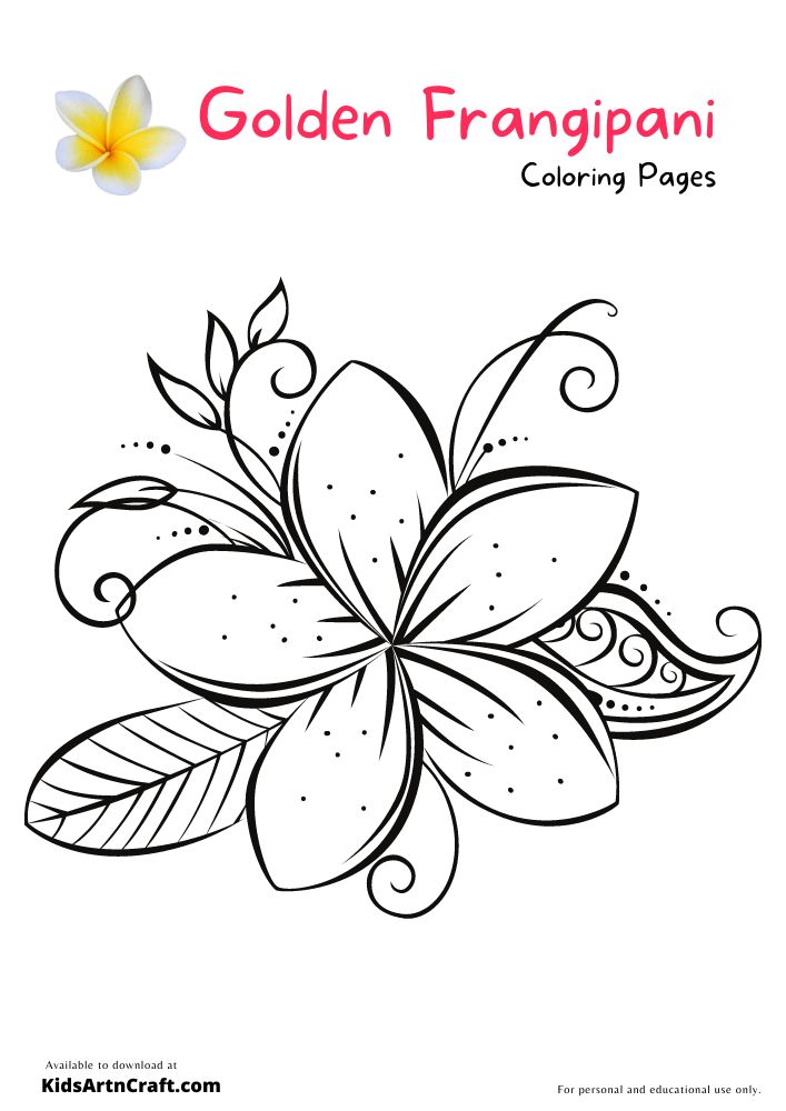 Golden frangipani colorg pages for kids â free prtables colorg pages prtables free kids colorg pages for kids